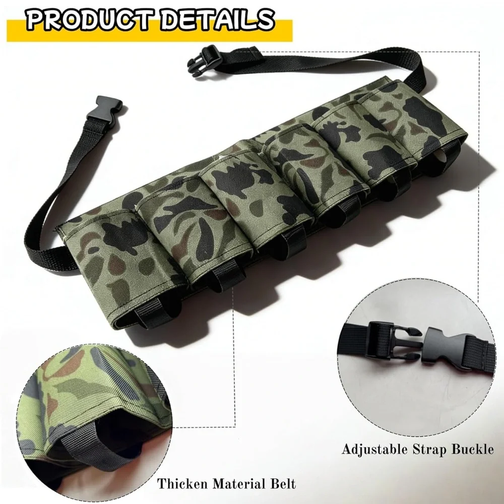 Adjustable Camouflage Beer Belt - 6 Pack Holder